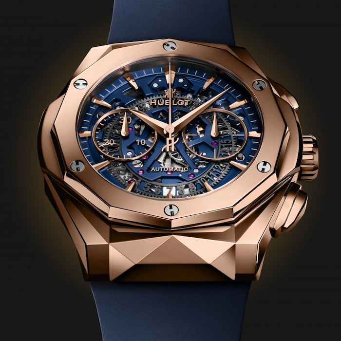 Hublot Limited Edition Classic Fusion Aerofusion Chronograph Orlisnki King Gold Blue 45mm Mens Watch