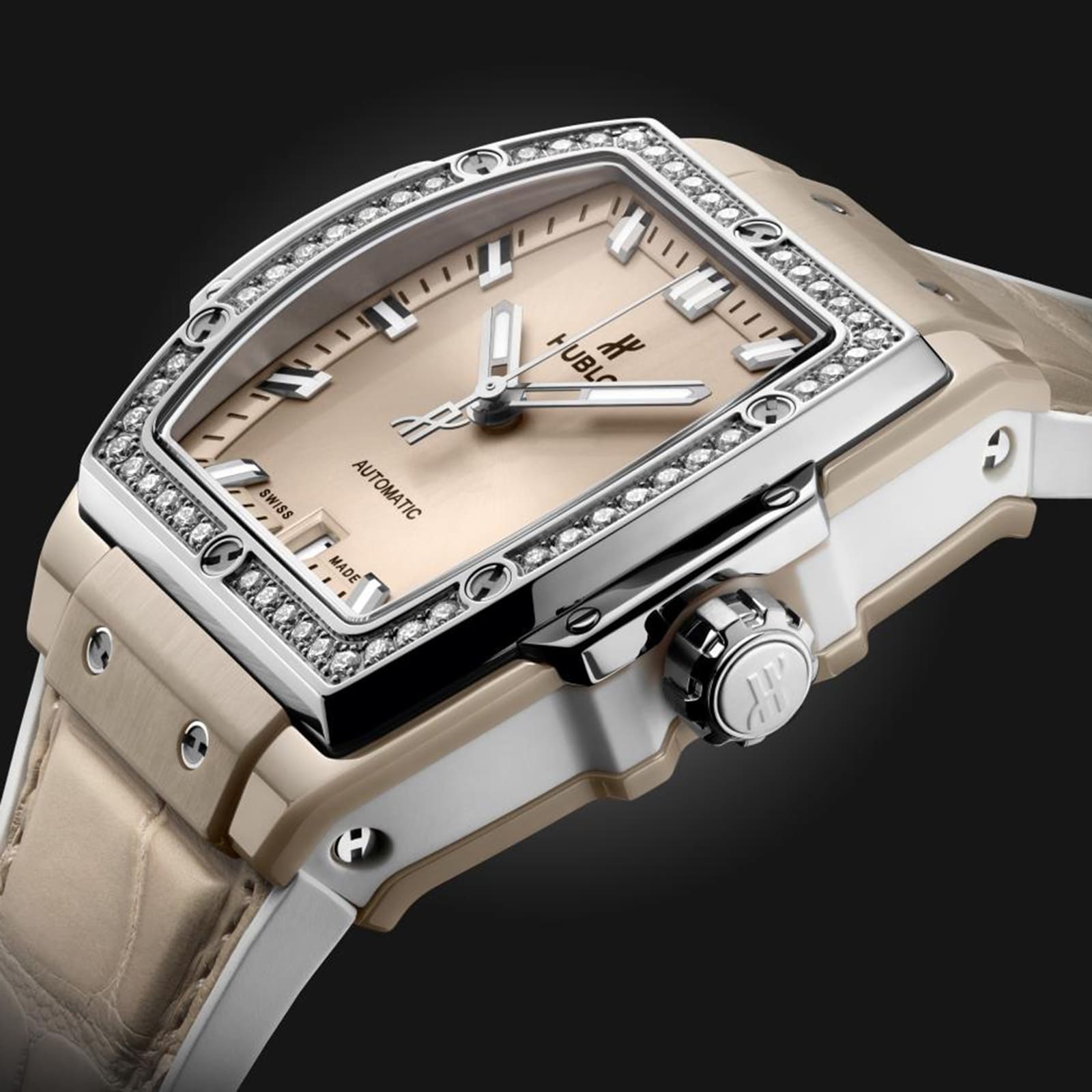 Hublot Spirit Of Big Bang Beige Ceramic Titanium Diamonds 39mm