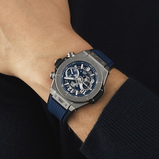 Hublot Big Bang Unico Titanium Blue 44mm Mens Watch