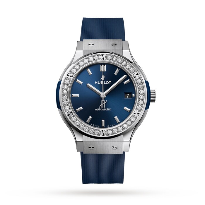 Hublot Classic Fusion Blue Titanium Diamonds 38mm