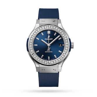Hublot Classic Fusion Blue Titanium Diamonds 38mm