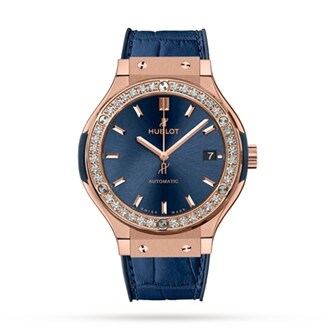 Hublot Classic Fusion King Gold Blue Diamond 38mm Watch