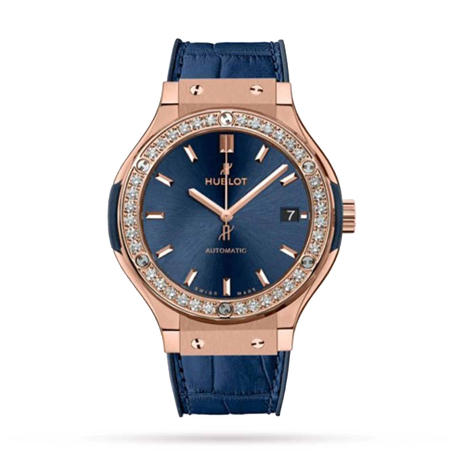 Hublot Classic Fusion King Gold Blue Diamond 38mm Watch