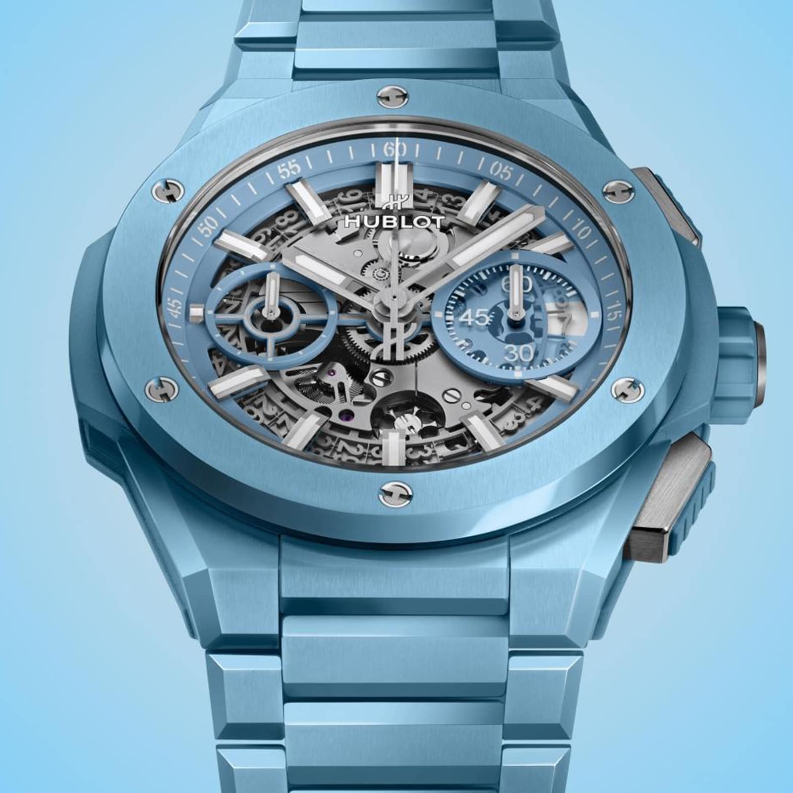 Hublot Big Bang Integrated Sky Blue Ceramic 42mm Mens Watch