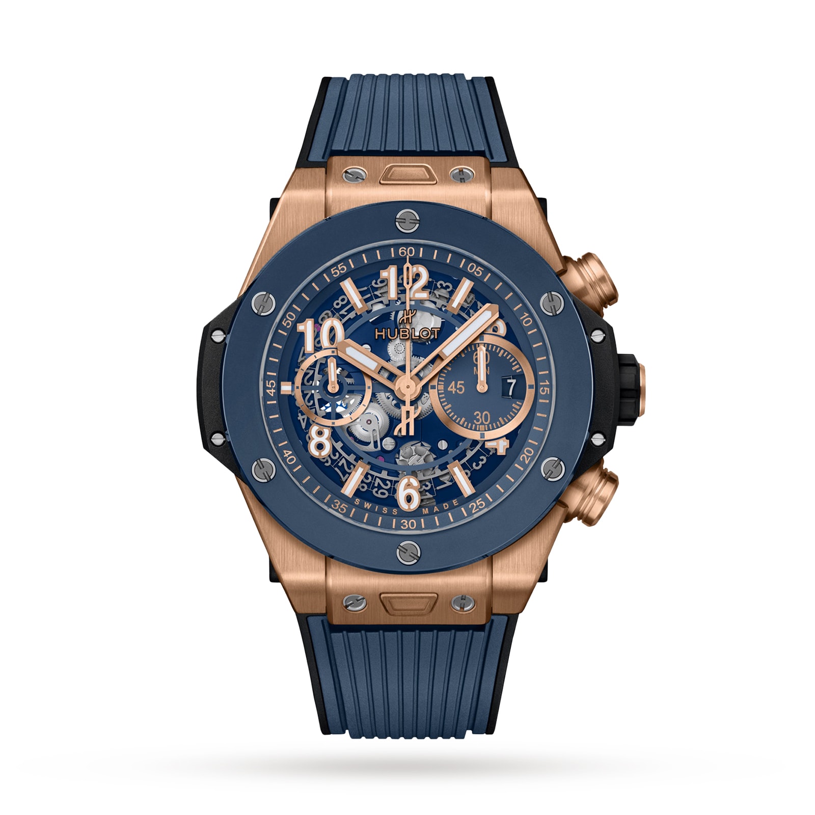 Hublot rose clearance gold blue strap