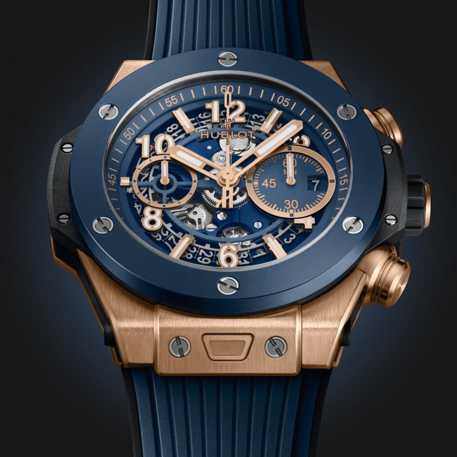 Hublot discount gold blue