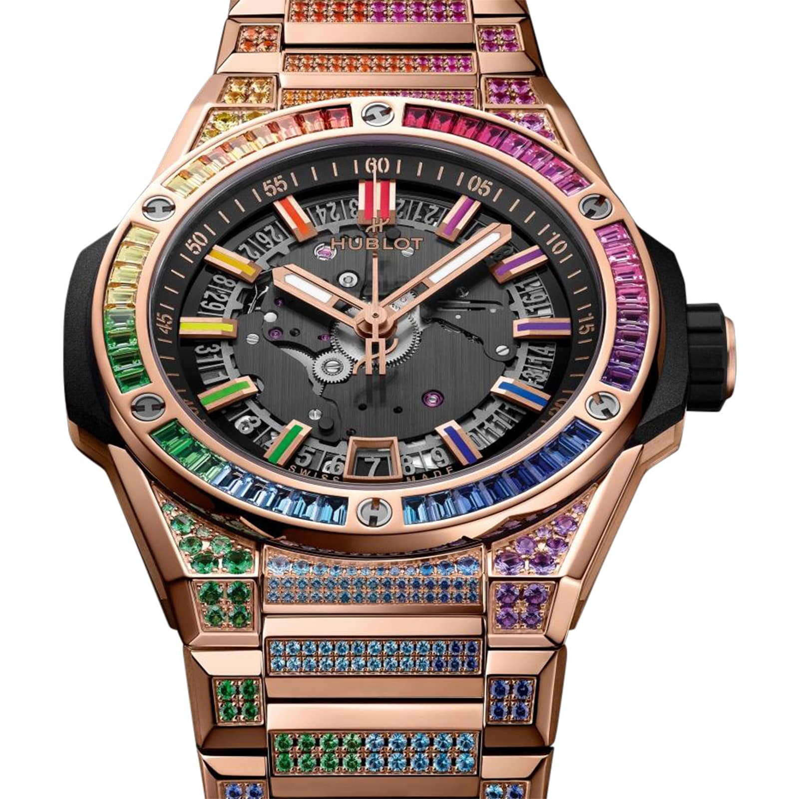 Hublot Big Bang Intergrated Time Only King Gold Rainbow 40mm 456.OX ...