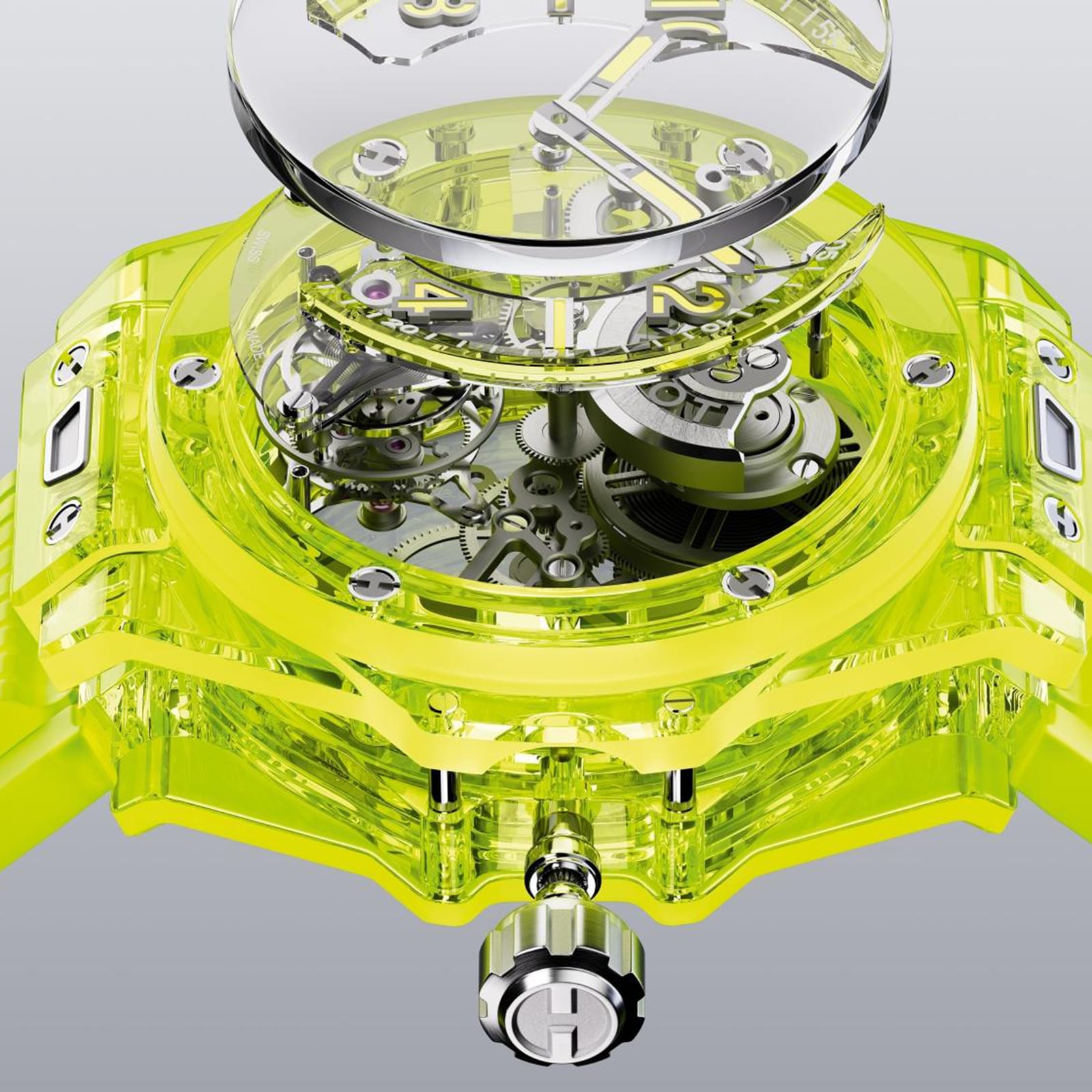 Big Bang Tourbillon Automatic Yellow Neon Saxem 44mm