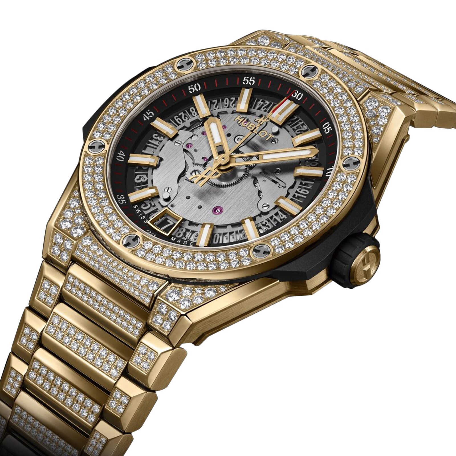Hublot Big Bang Integrated Time Only 40mm - Yellow Gold Pave