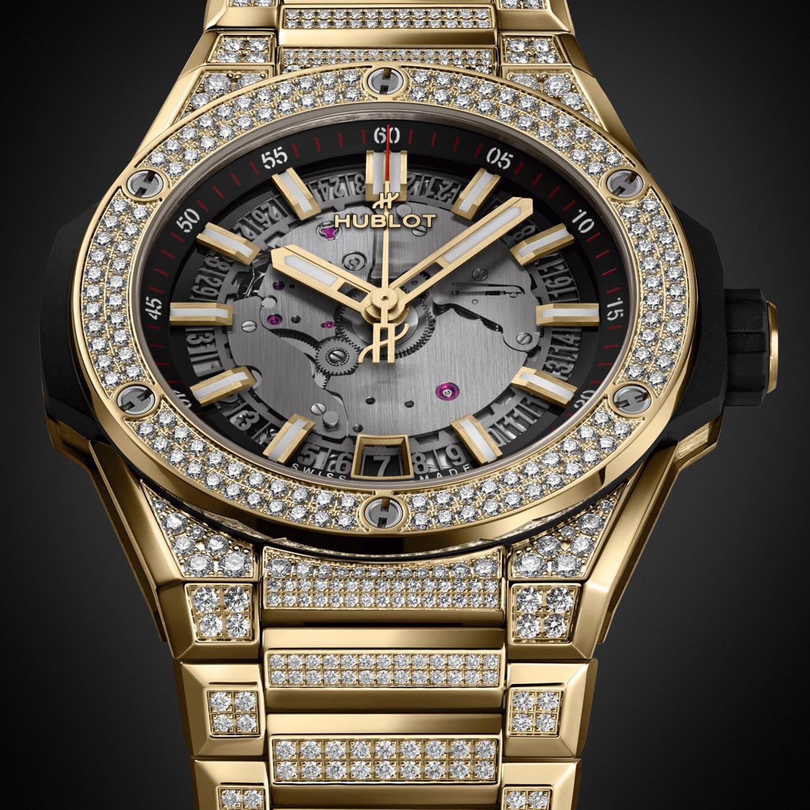 Hublot Big Bang Integrated Time Only 40mm - Yellow Gold Pave