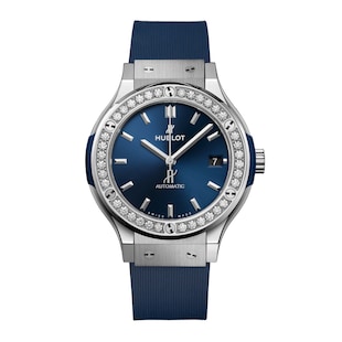 Hublot Classic Fusion Titanium Blue Diamonds 38mm Ladies Watch