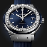 Hublot Classic Fusion Titanium Blue Diamonds 38mm Ladies Watch