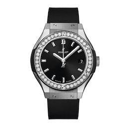 17171122 - Classic Fusion Titanium Diamonds 33mm Ladies Watch Black