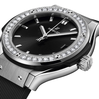 Hublot Classic Fusion Titanium Diamonds 33mm Ladies Watch Black