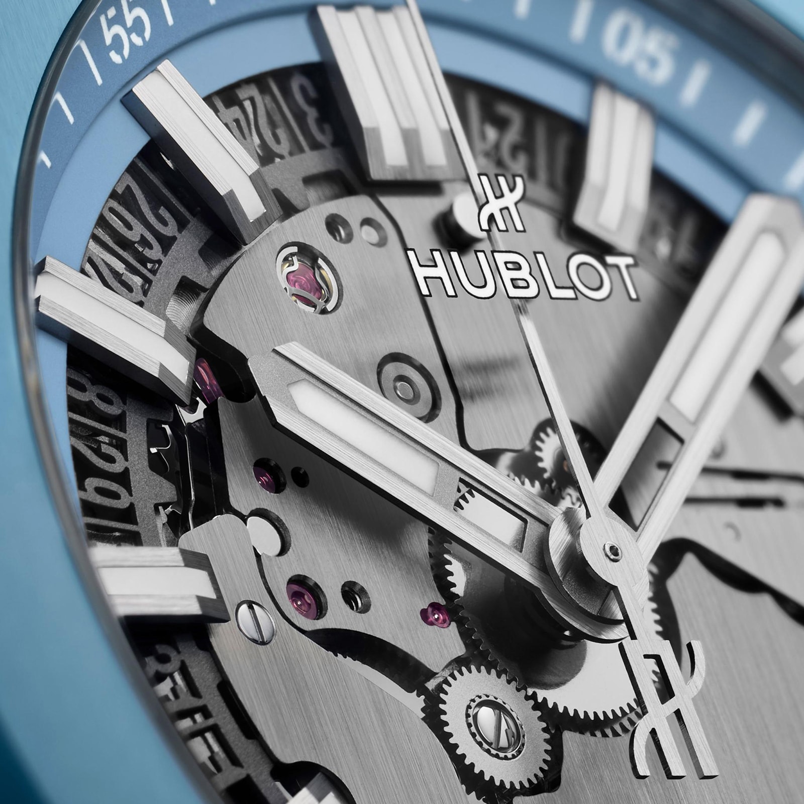 Hublot Big Bang Integrated Time Only Sky Blue Ceramic 40mm Limited Edition Mens Watch Grey