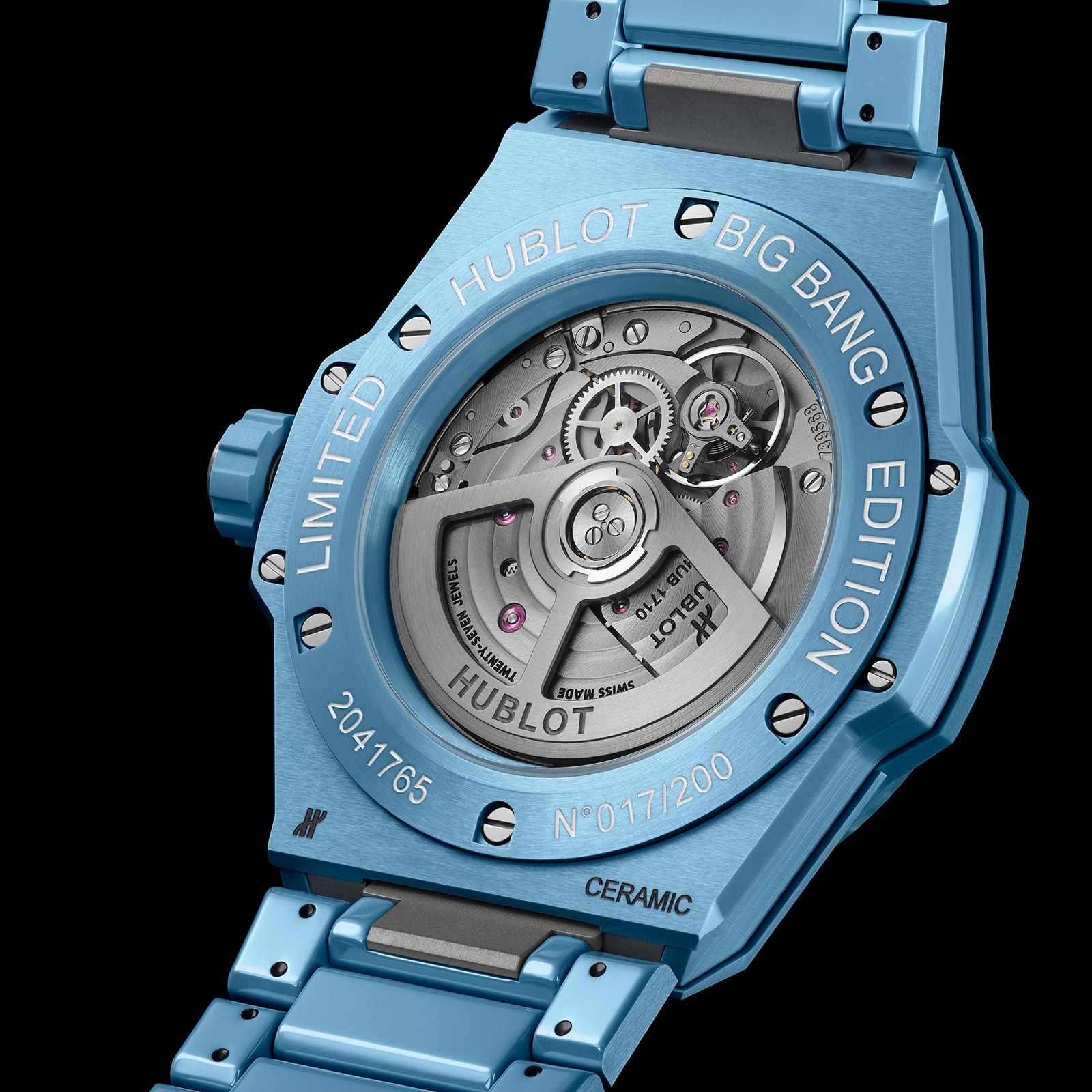 Hublot Big Bang Integrated Time Only Sky Blue Ceramic 40mm Limited Edition Mens Watch Grey