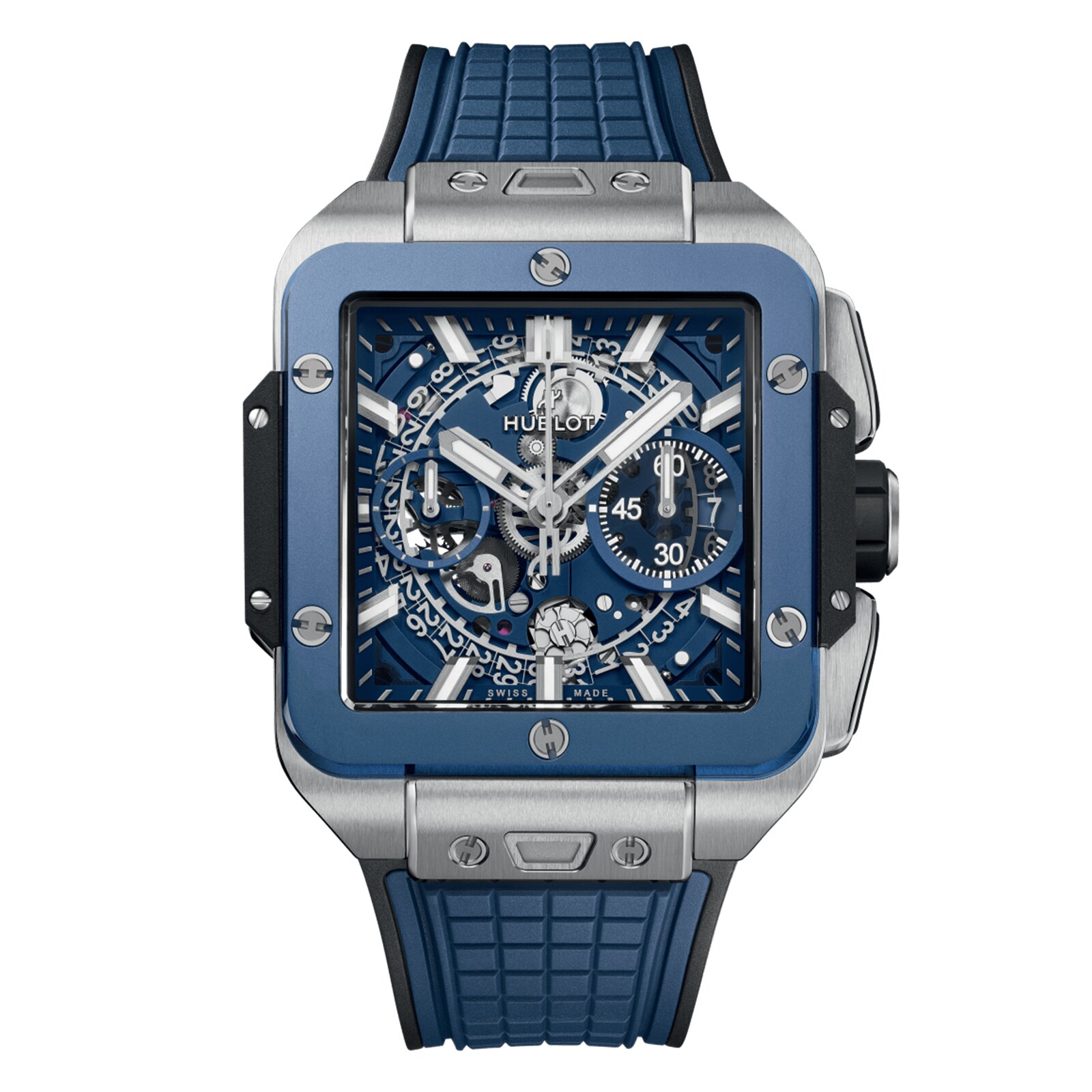 Hublot Square Bang Unico Titanium Blue Ceramic 42mm Mens Watch