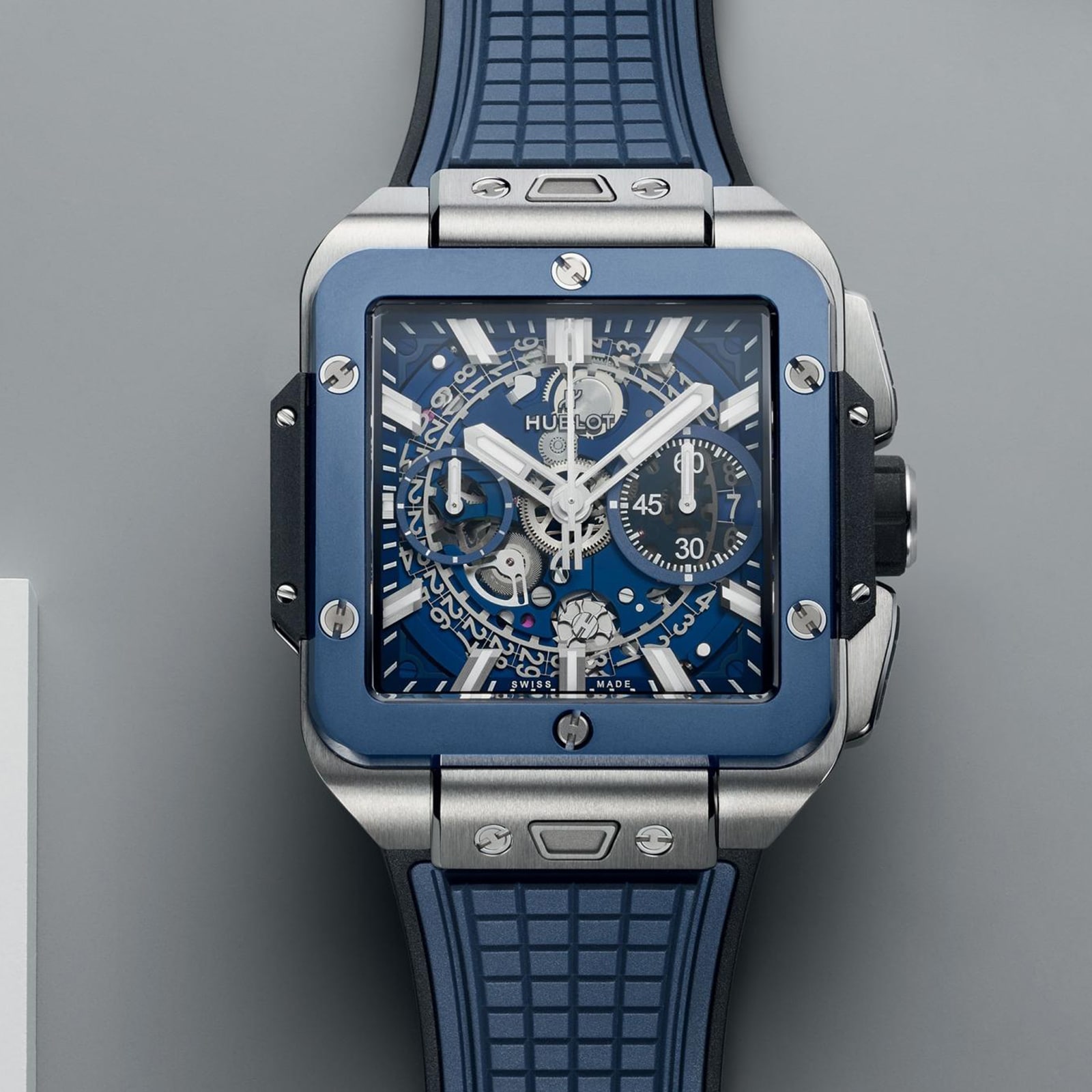 Hublot Square Bang Unico Titanium Blue Ceramic 42mm Mens Watch