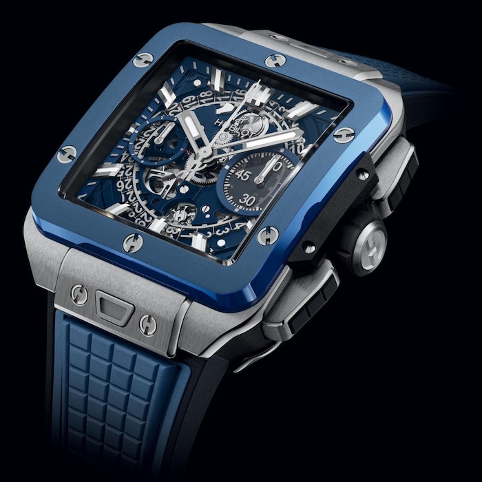 Hublot Square Bang Unico Titanium Blue Ceramic 42mm Mens Watch