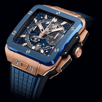 Hublot Square Bang Unico King Gold Blue Ceramic 42mm Mens Watch Hublot Square Bang Unico King Gold Blue Ceramic 42mm Mens Watch