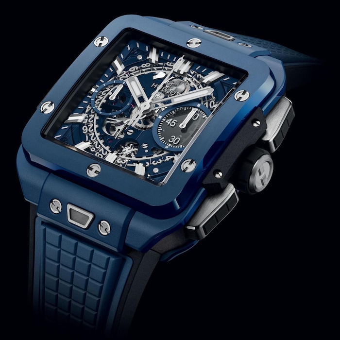 Hublot Square Bang Unico Blue Ceramic 42mm Mens Watch