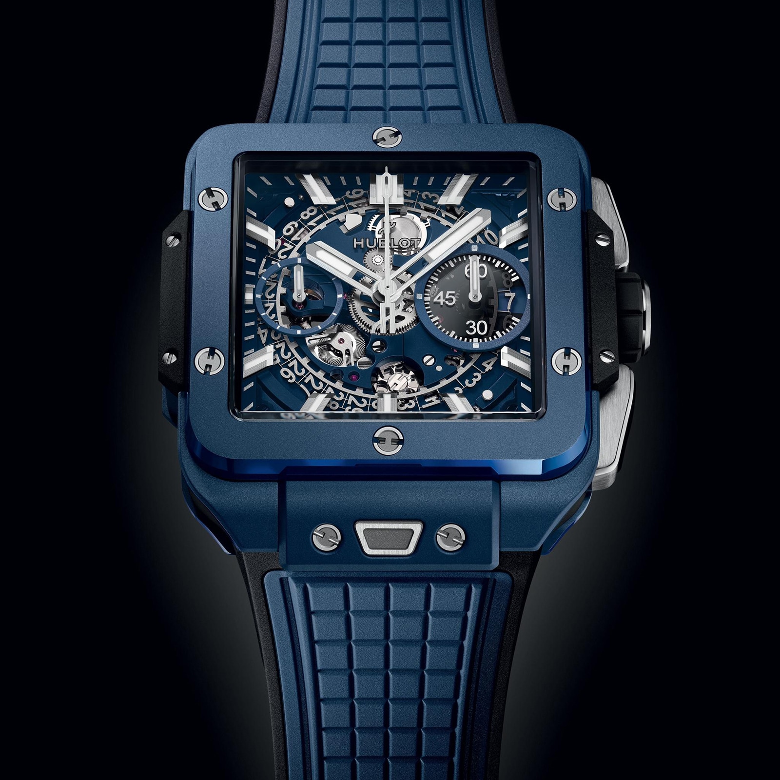 Hublot Square Bang Unico Blue Ceramic 42mm Mens Watch