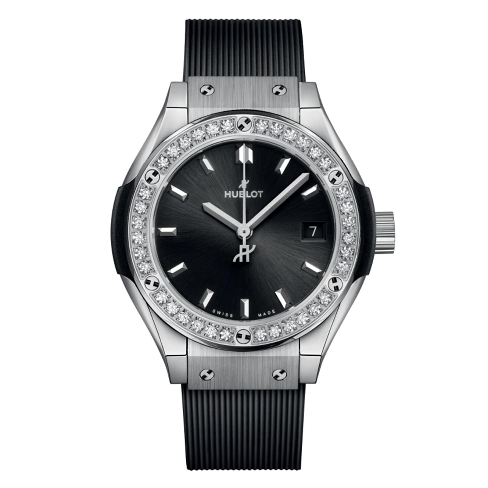 Hublot Classic Fusion Titanium Diamonds 29mm Ladies Watch Black