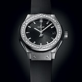 Hublot Classic Fusion Titanium Diamonds 29mm Ladies Watch Black