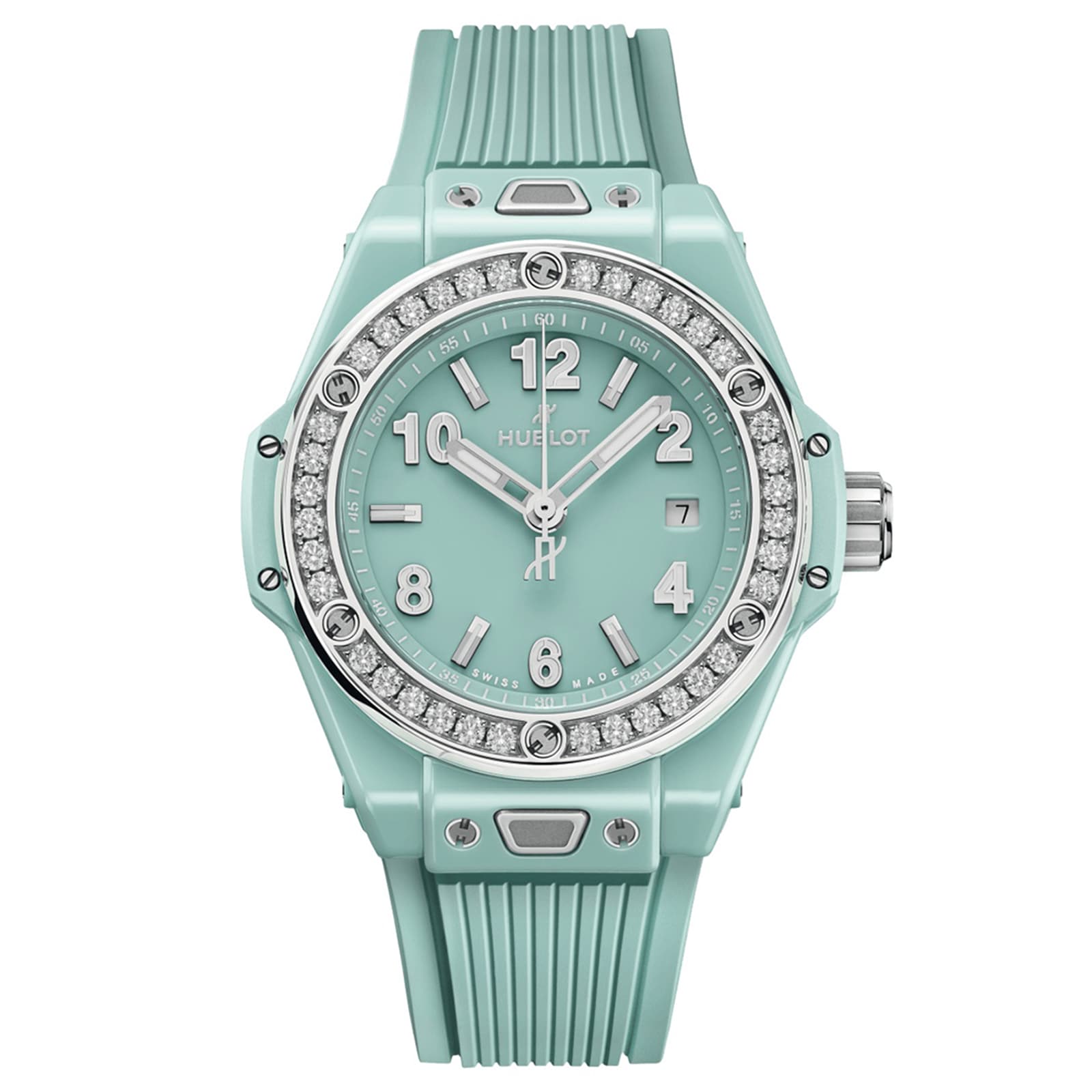 Hublot One Click Mint Green Ceramic Diamonds 33mm Hublot One Click Mint Green Ceramic Diamonds 33mm