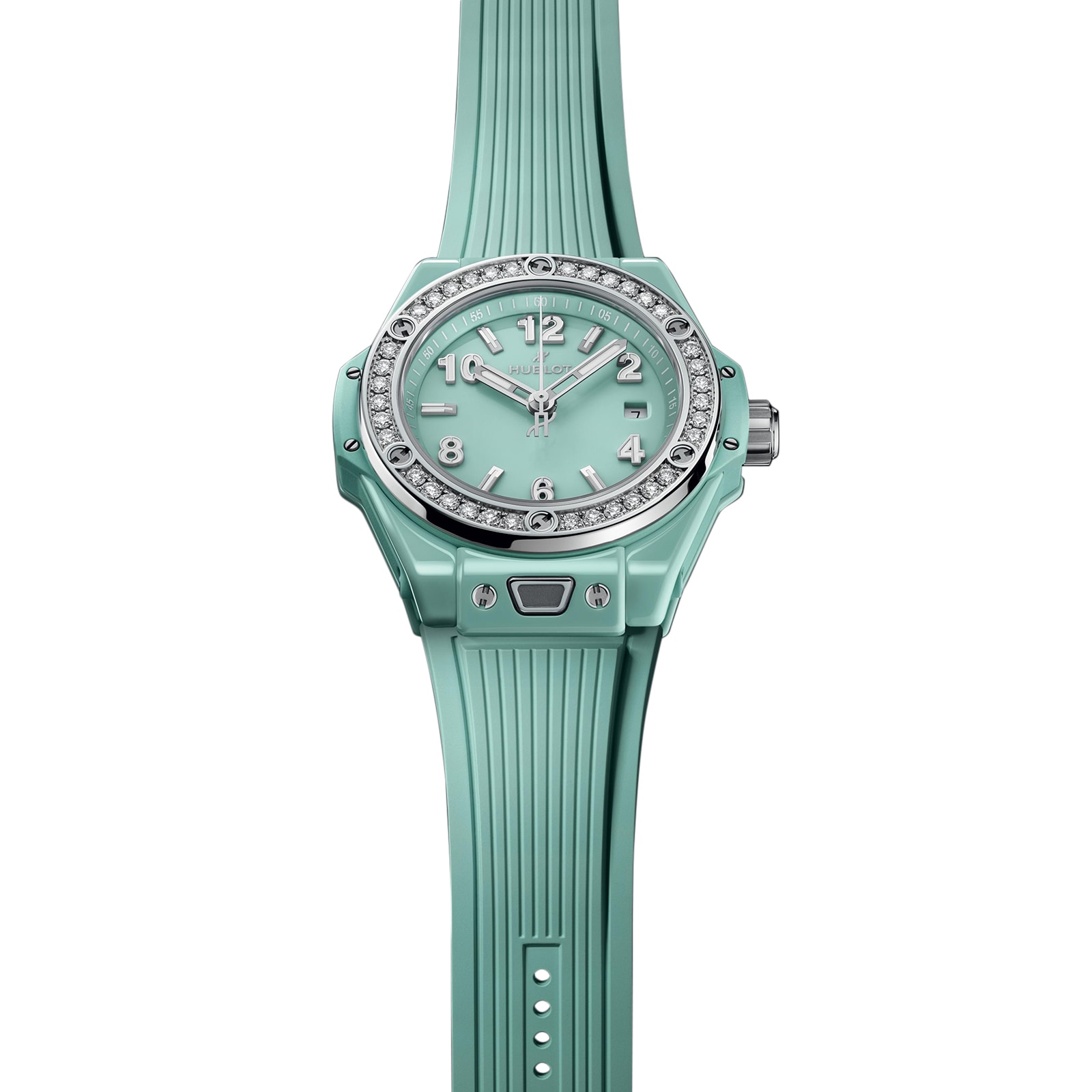 Hublot One Click Mint Green Ceramic Diamonds 33mm Hublot One Click Mint Green Ceramic Diamonds 33mm