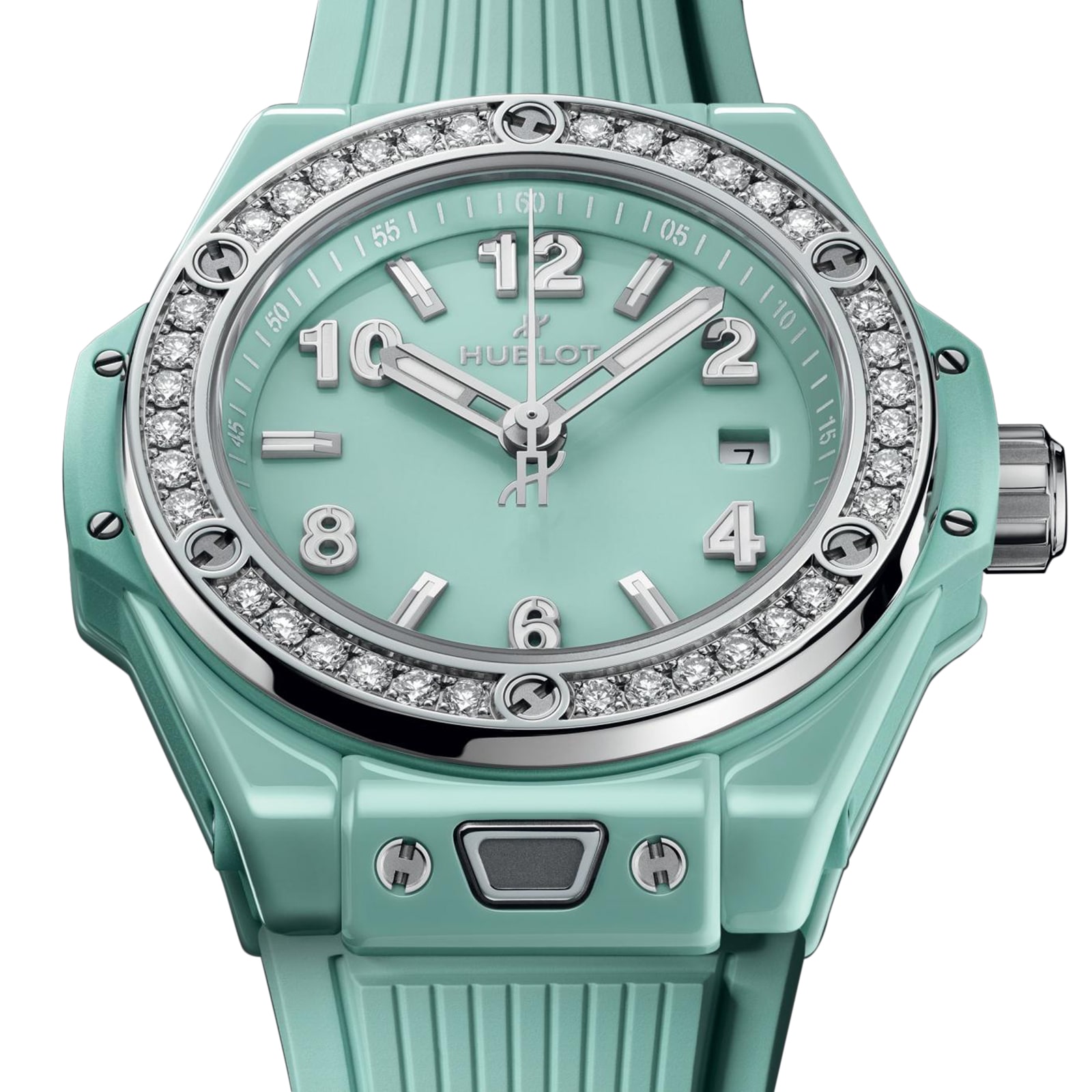 Hublot One Click Mint Green Ceramic Diamonds 33mm Hublot One Click Mint Green Ceramic Diamonds 33mm