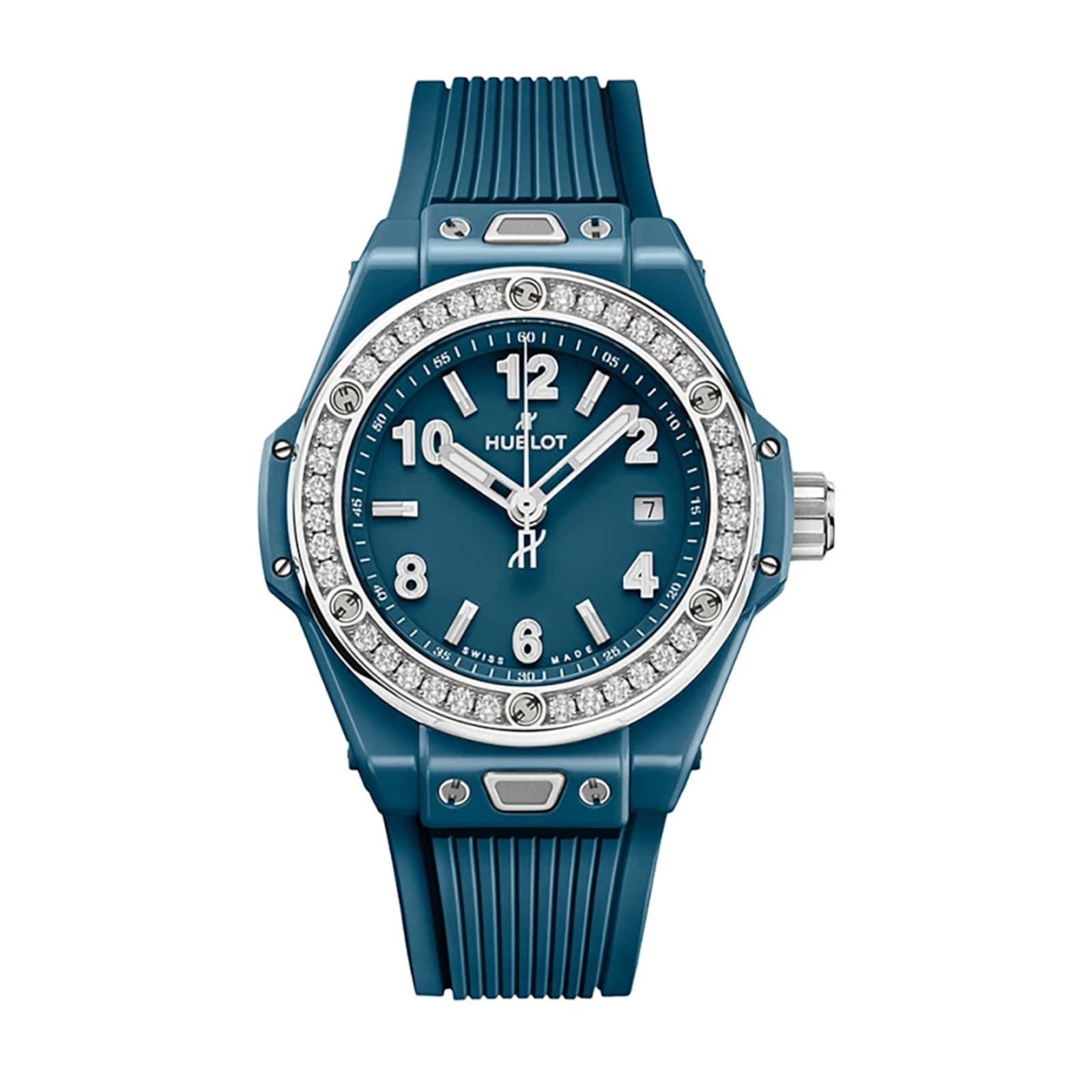 Hublot One Click Petrol Blue Ceramic Diamonds 33mm