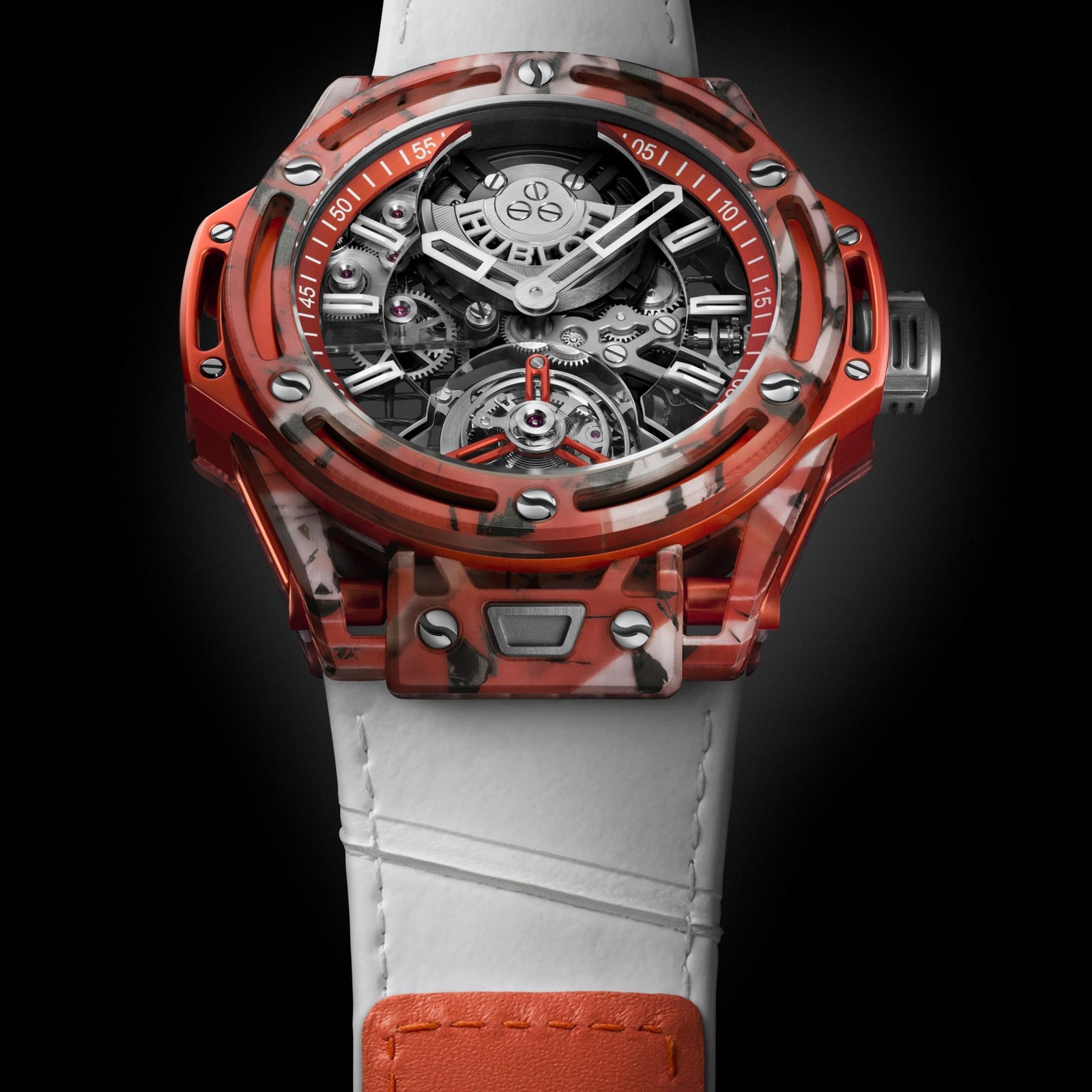 Hublot Big Bang Tourbillon Novak Djokovic Goat Edition 44mm Mens Watch Orange