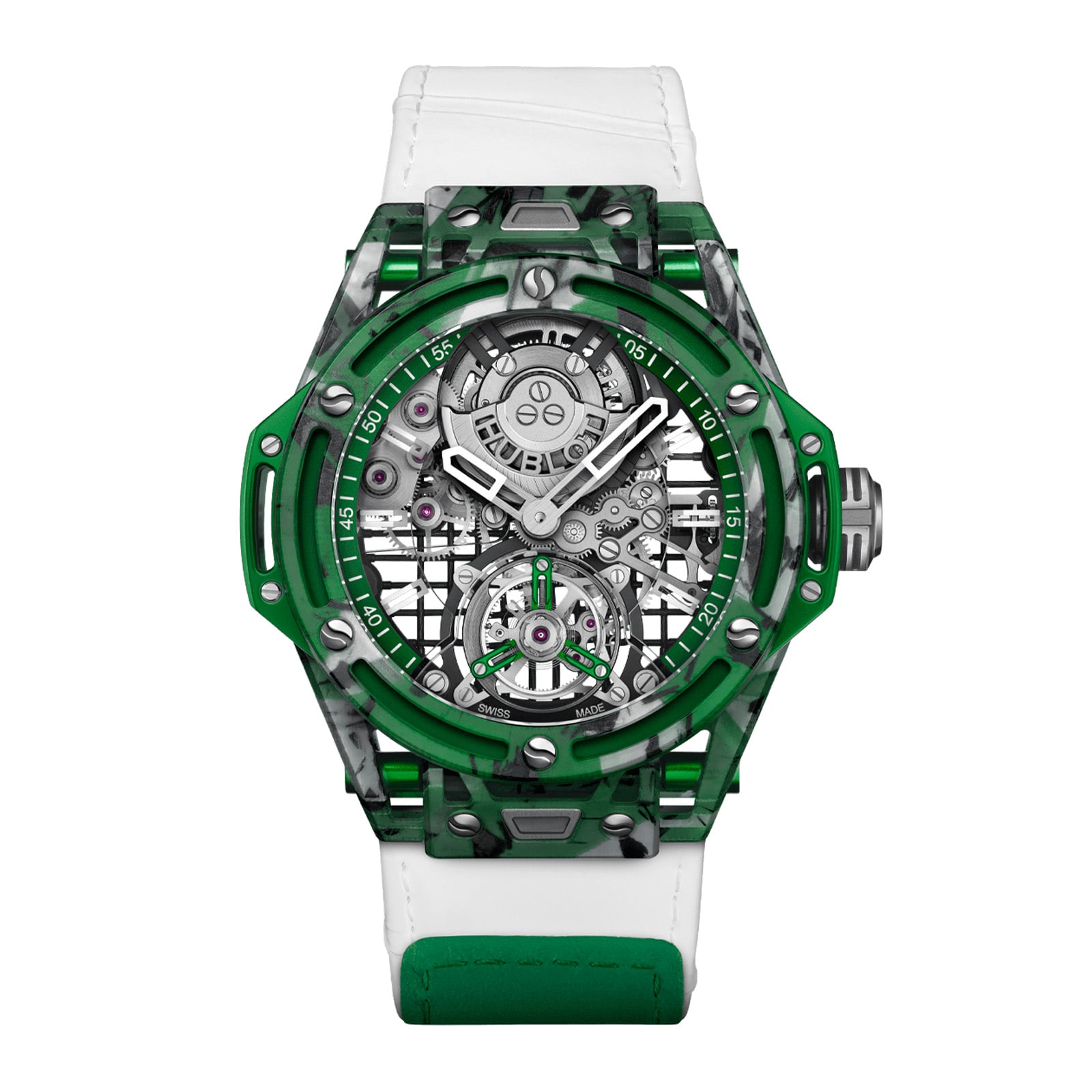 Hublot Big Bang Tourbillon Novak Djokovic Goat Edition 44mm Mens Watch Green