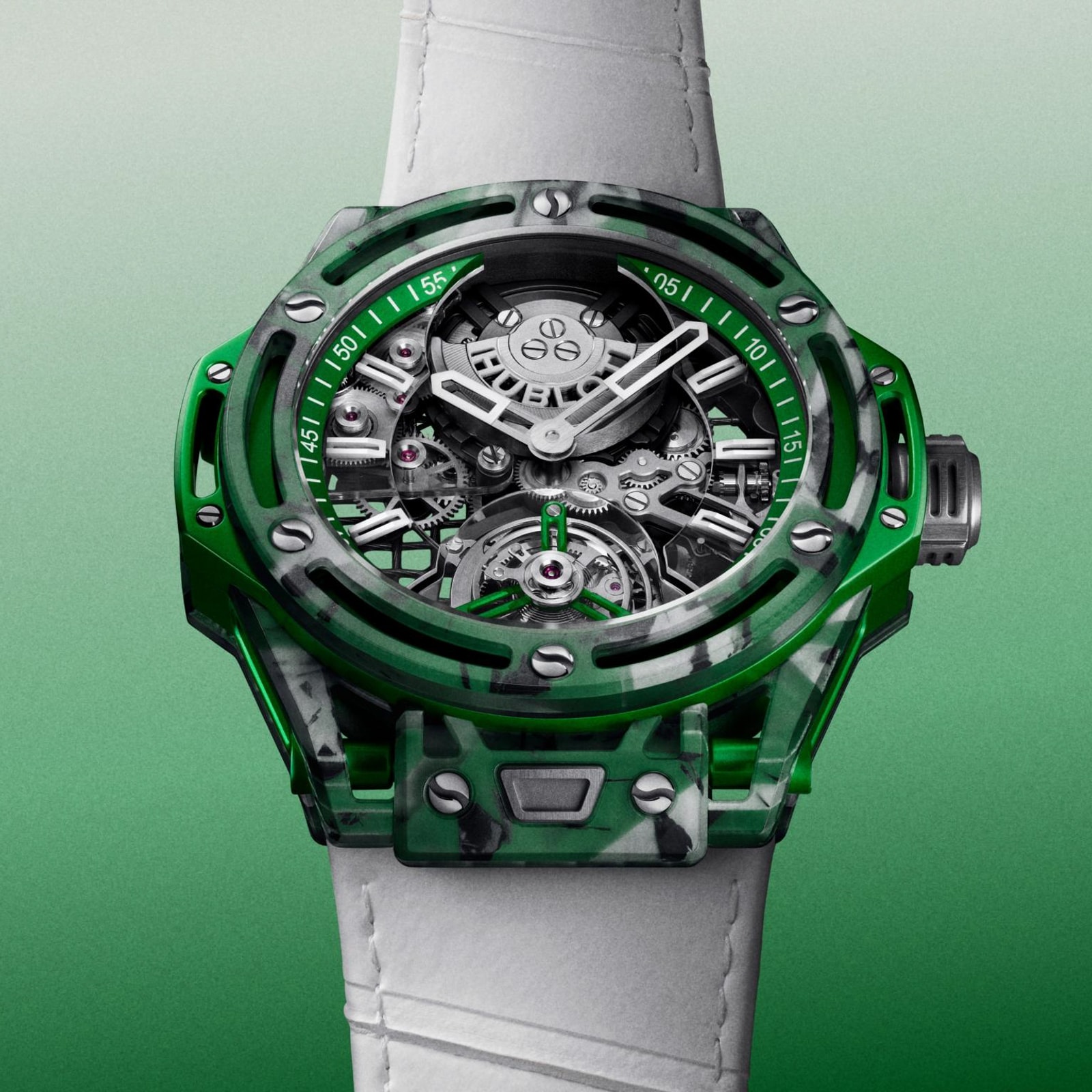 Hublot Big Bang Tourbillon Novak Djokovic Goat Edition 44mm Mens Watch Green