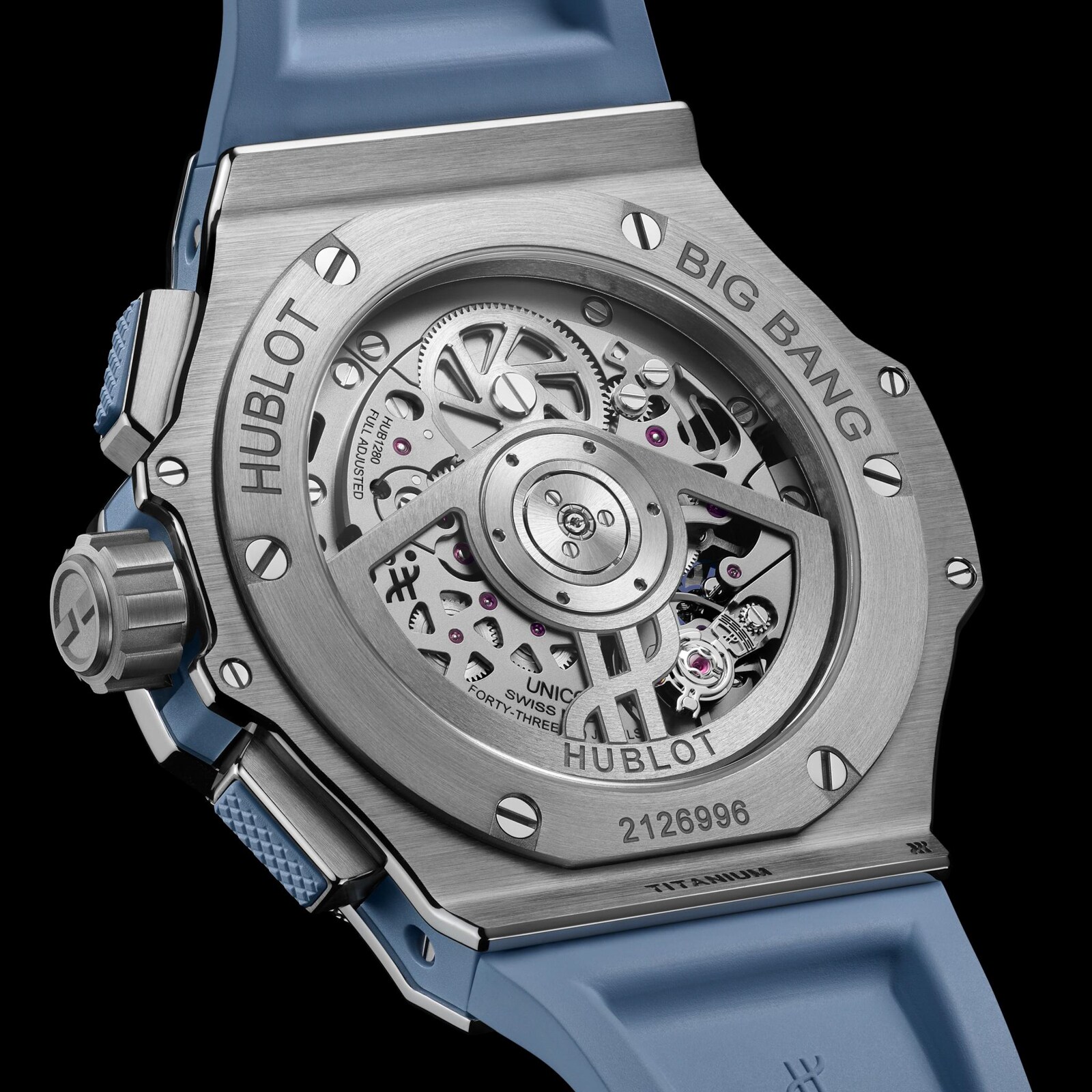 Hublot Big Bang Original Unico Titanium 43mm Mens Watch Coal Blue