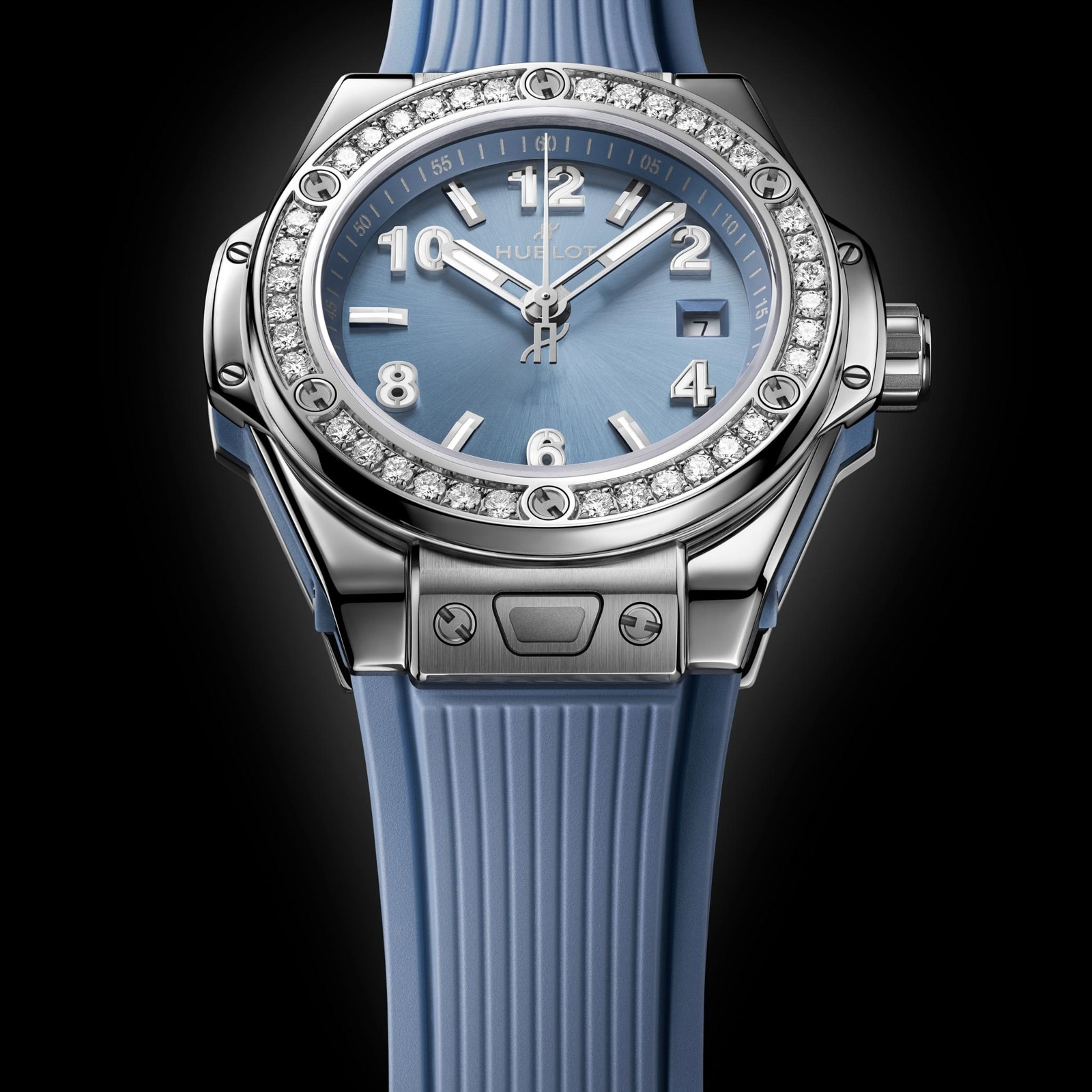 Hublot Big Bang One Click Steel 33mm Ladies Watch Coal Blue Diamonds