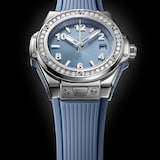 Hublot Big Bang One Click Steel 33mm Ladies Watch Coal Blue Diamonds