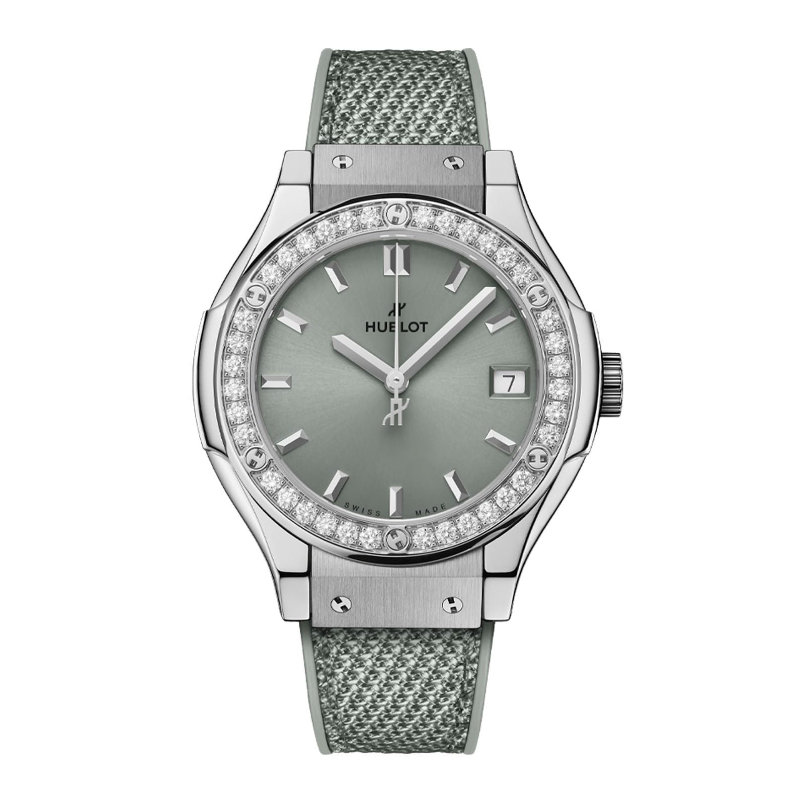 Hublot Classic Fusion Titanium Diamonds 33mm Ladies Watch Sage Green