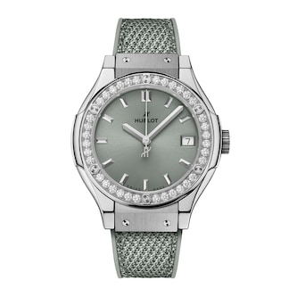 Hublot Classic Fusion Titanium Diamonds 33mm Ladies Watch Sage Green