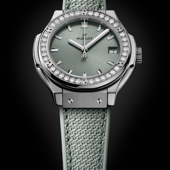 Hublot Classic Fusion Titanium Diamonds 33mm Ladies Watch Sage Green