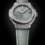 Hublot Classic Fusion Titanium Diamonds 33mm Ladies Watch Sage Green