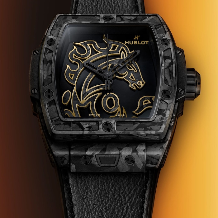 Hublot Spirit Of Big Bang Year Of The Horse Frosted Carbon 42mm Mens Watch Black