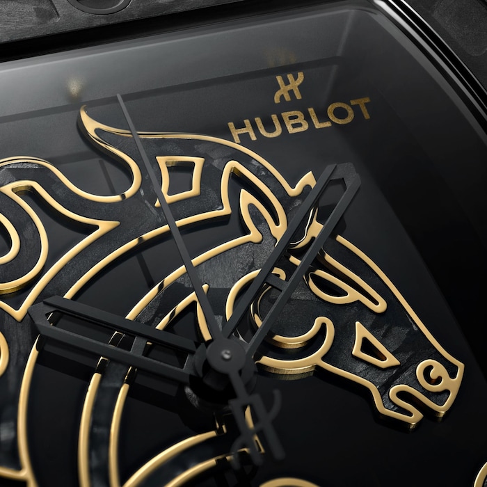 Hublot Spirit Of Big Bang Year Of The Horse Frosted Carbon 42mm Mens Watch Black