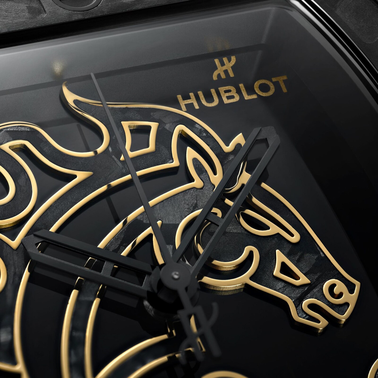 Hublot Spirit Of Big Bang Year Of The Horse Frosted Carbon 42mm Mens Watch Black