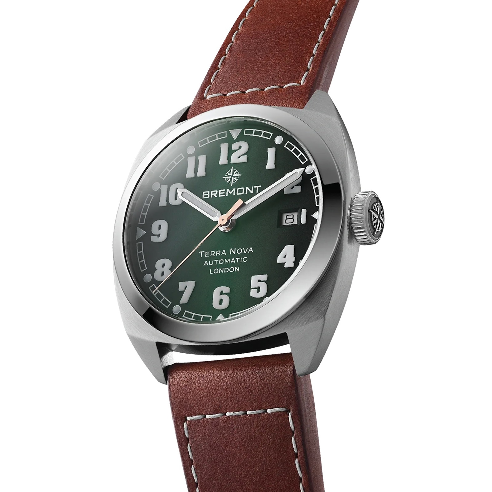 Bremont Terra Nova 40.5mm Date Mens Watch Green TN40 DT SS GN L S Goldsmiths