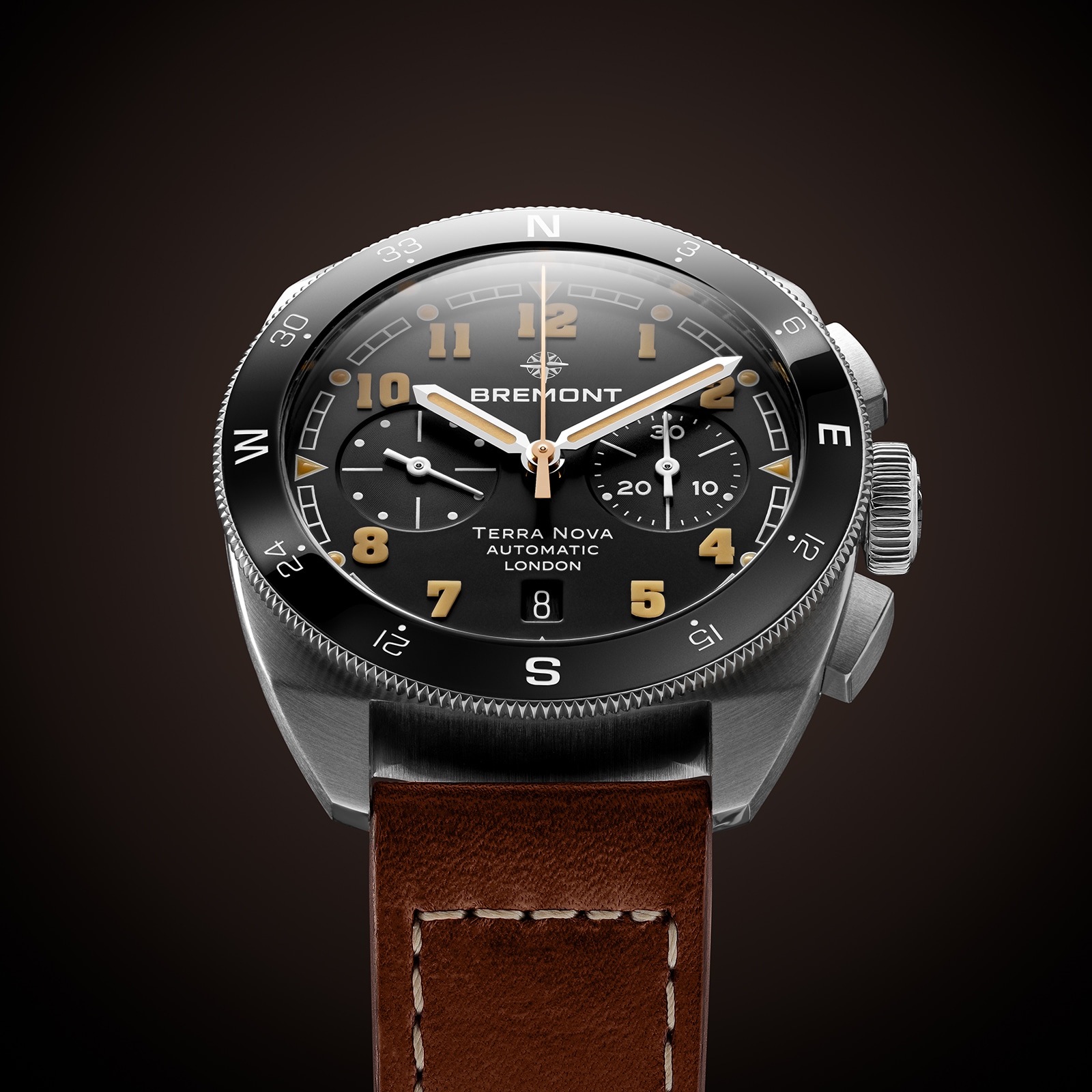 Bremont Terra Nova 42.5mm Chronograph Mens Watch Black Bremont Terra Nova 42.5mm Chronograph Mens Watch Black