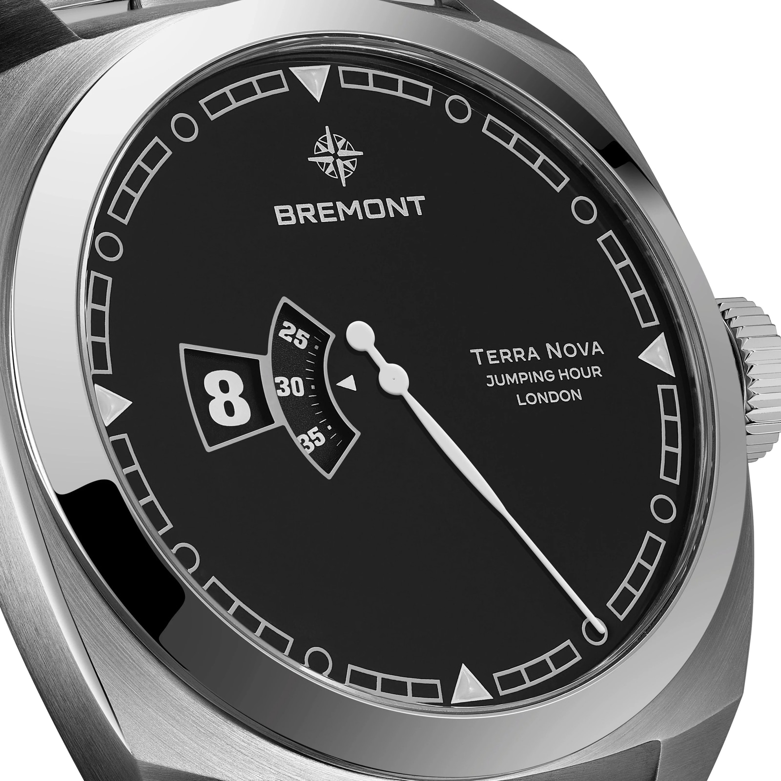 Bremont Terra Nova Automatic 40.5mm Jumping Hour Unisex Watch Black Bremont Terra Nova Automatic 40.5mm Jumping Hour Unisex Watch Black