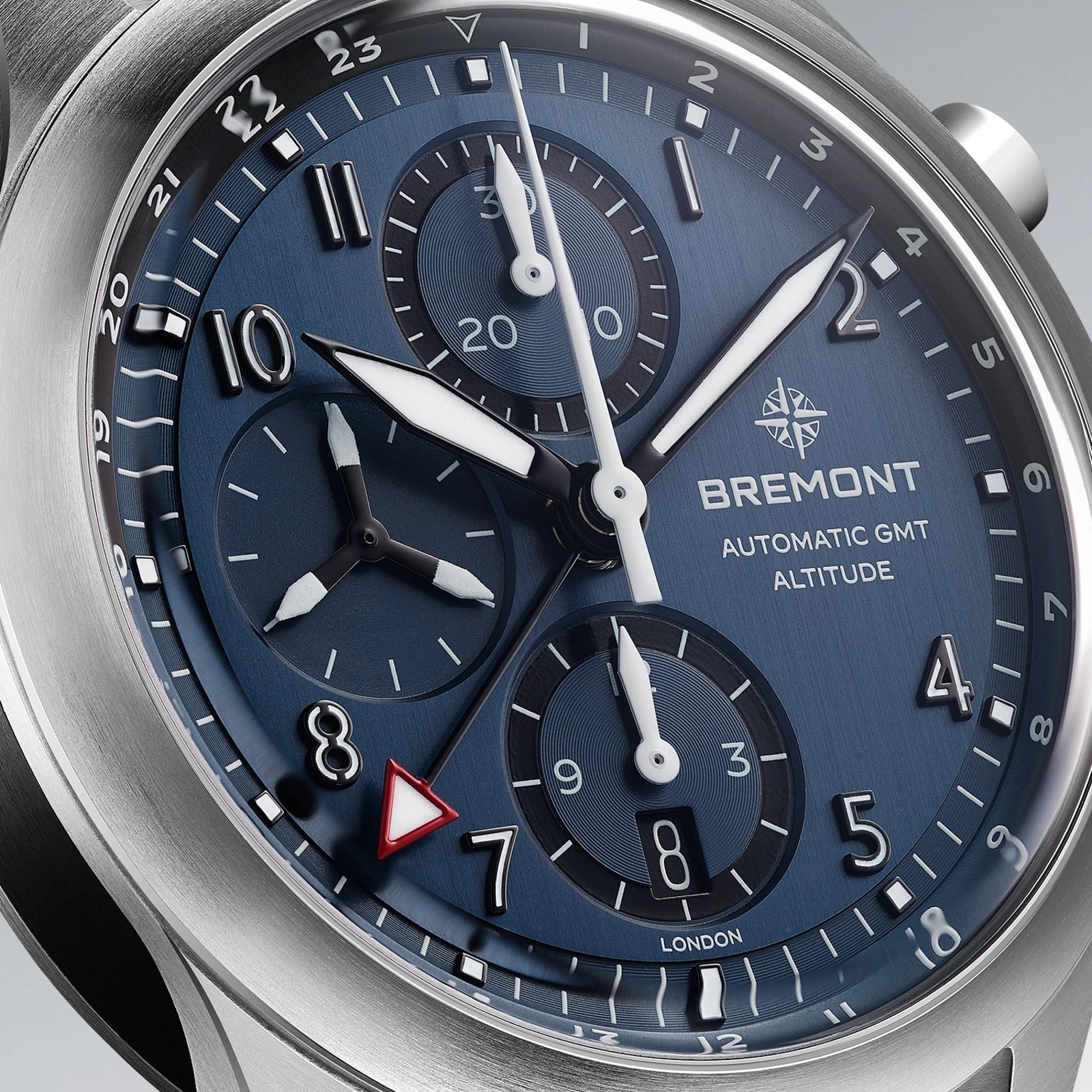 Bremont Altitude Chronograph GMT 42mm Mens Watch Blue Dial Stainless Steel Bracelet Bremont Altitude Chronograph GMT 42mm Mens Watch Blue Dial Stainless Steel Bracelet