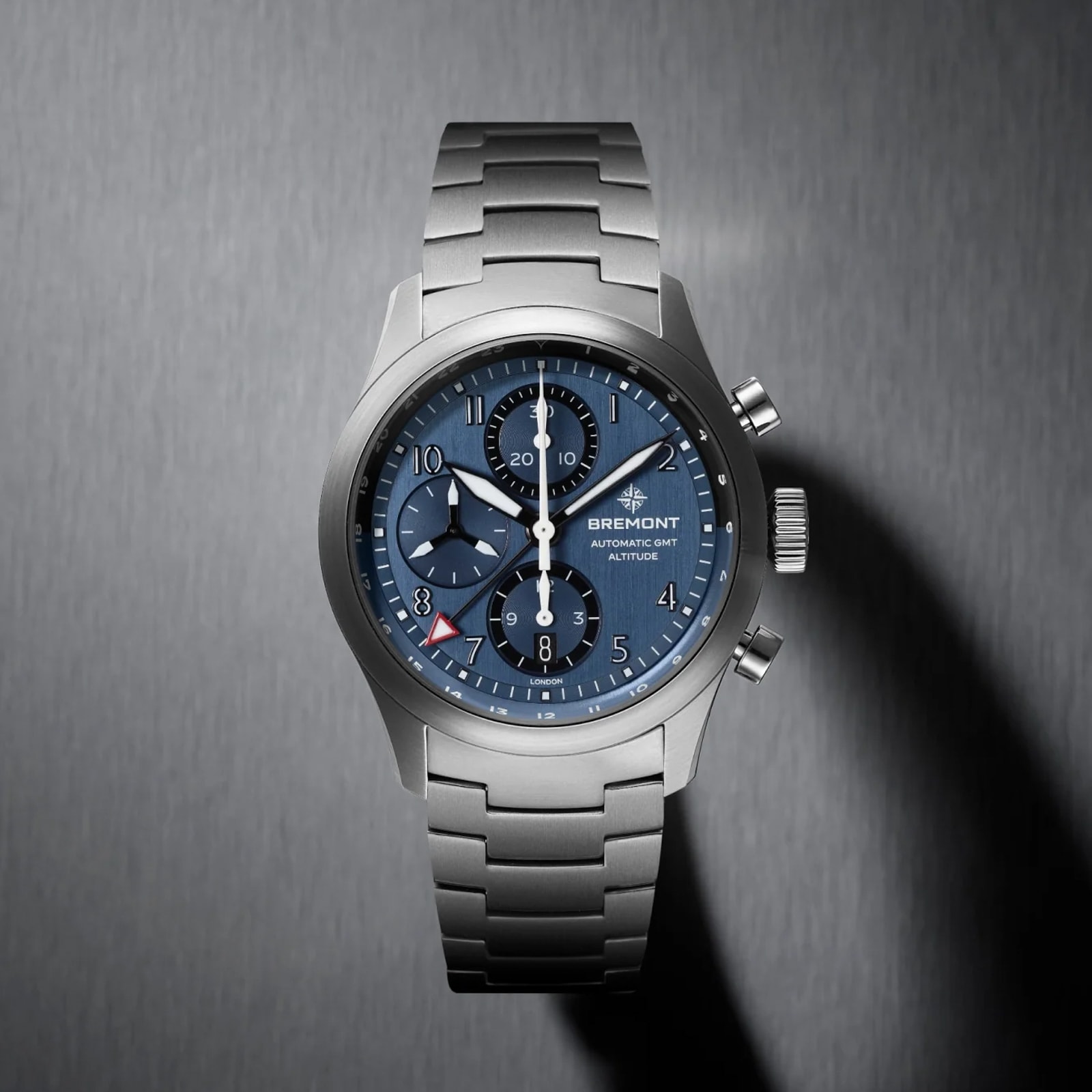 Bremont Altitude Chronograph GMT 42mm Mens Watch Blue Dial Stainless Steel Bracelet Bremont Altitude Chronograph GMT 42mm Mens Watch Blue Dial Stainless Steel Bracelet